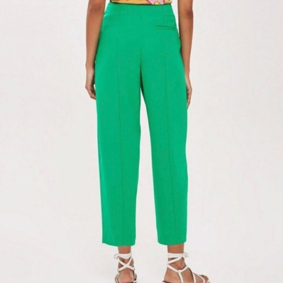 TOPSHOP Tapered Leg HIGH WAIST Trousers Size 4 - Picture 2 of 5